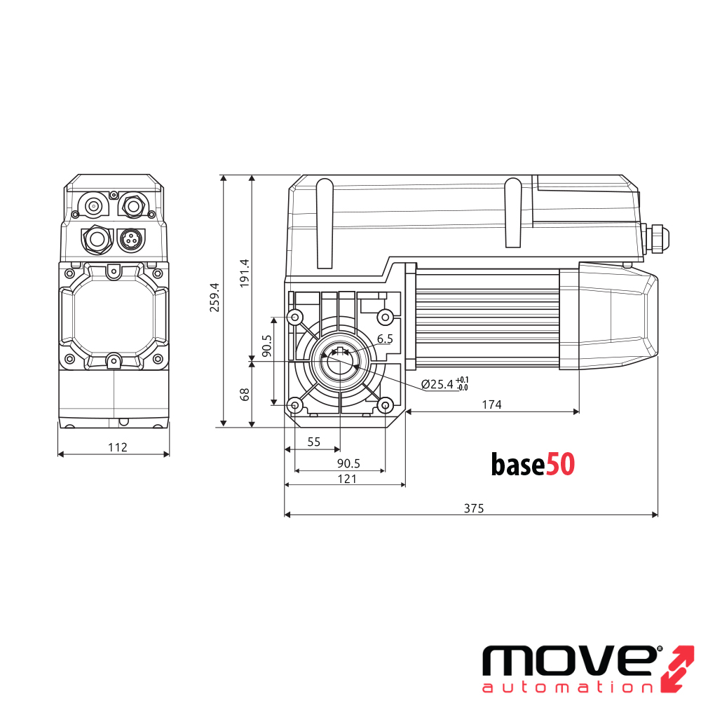 KIT Motor puerta seccional industrial hasta 24m2 y hasta 312 kg, Base 50, MOVE - Imagen 2