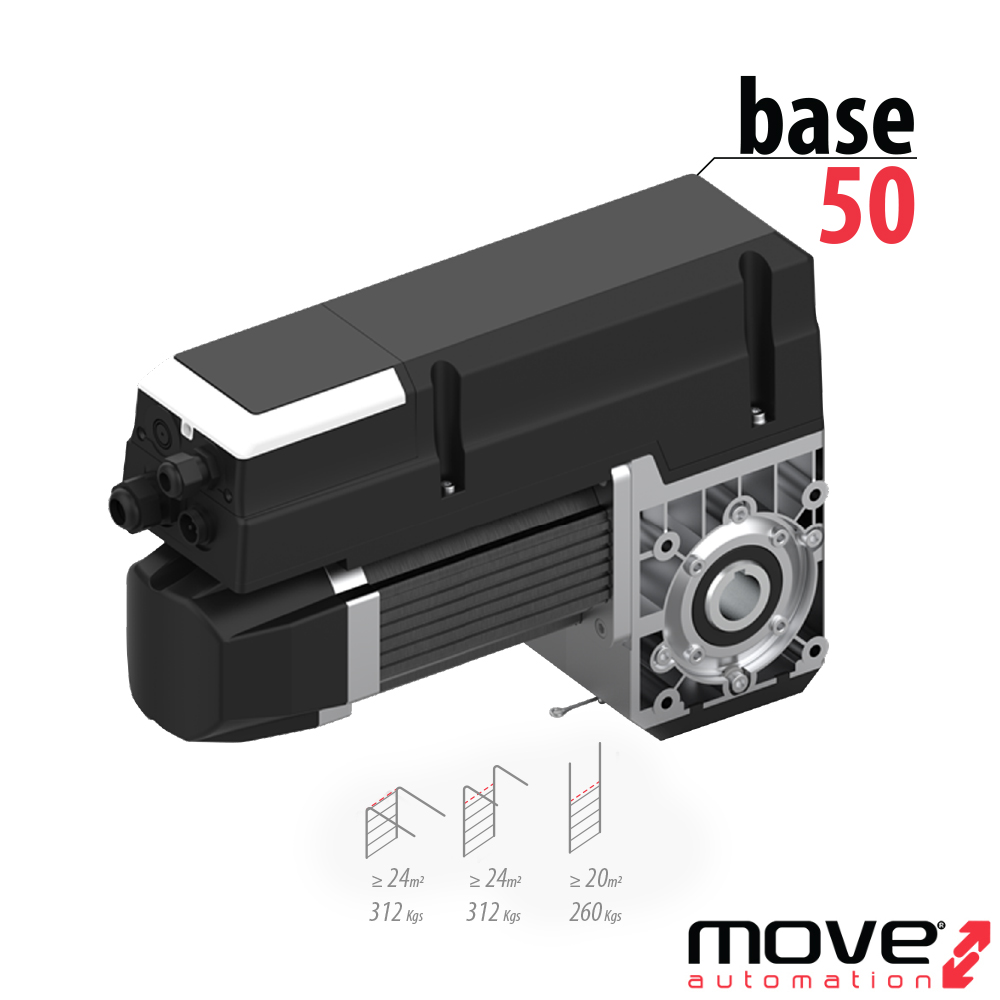 KIT Motor puerta seccional industrial hasta 24m2 y hasta 312 kg, Base 50, MOVE
